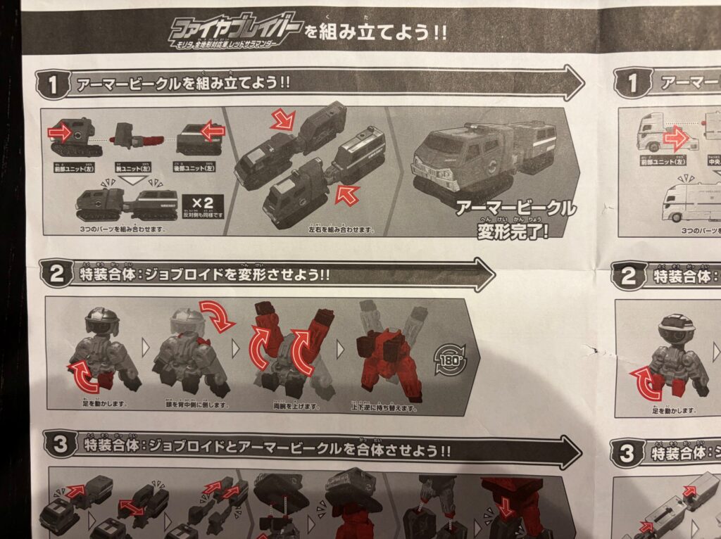 説明書を拡大した様子